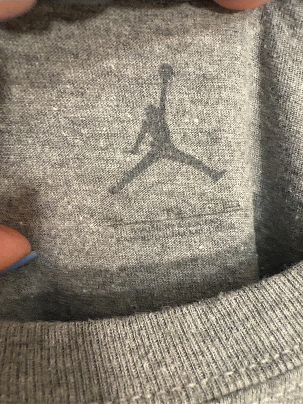 Jordan Gray Tee with Red Jumpman Logo